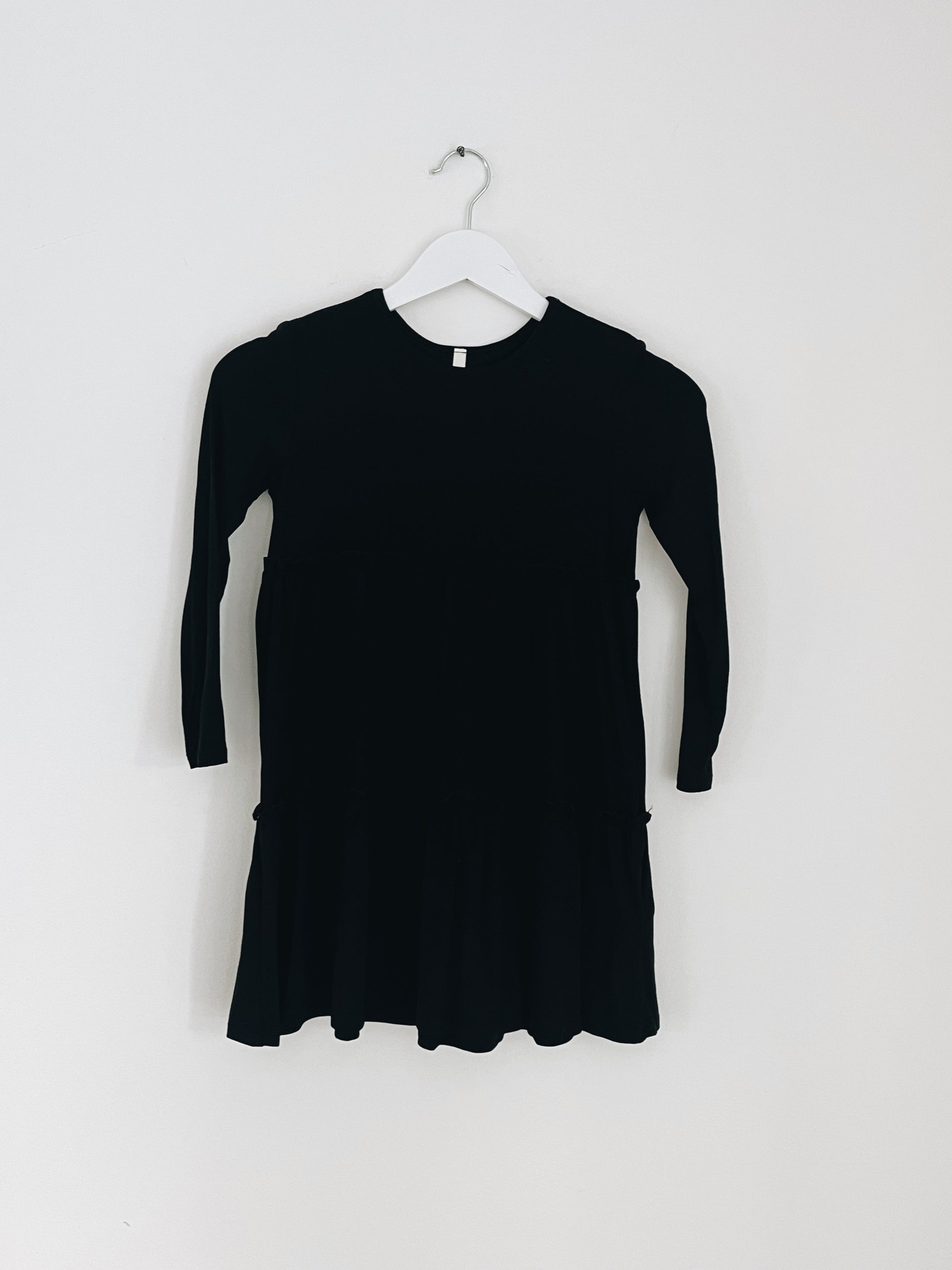 black swing dress girl sizes soft comfortable tiered